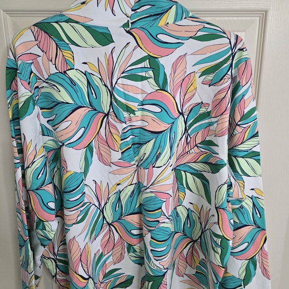 Talbots Multicolor Leaf Print Top - Picture 2 of 4